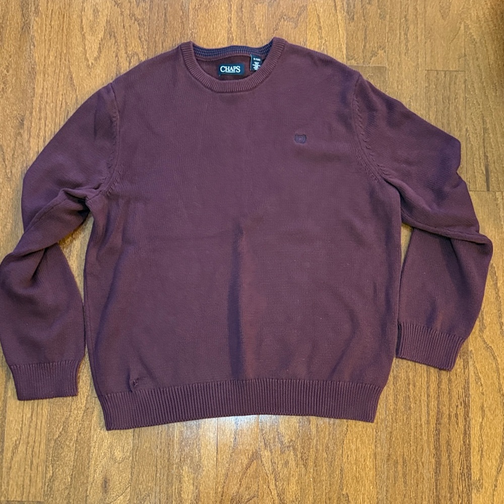 Chaps Men's Burgundy Crewneck Sweater